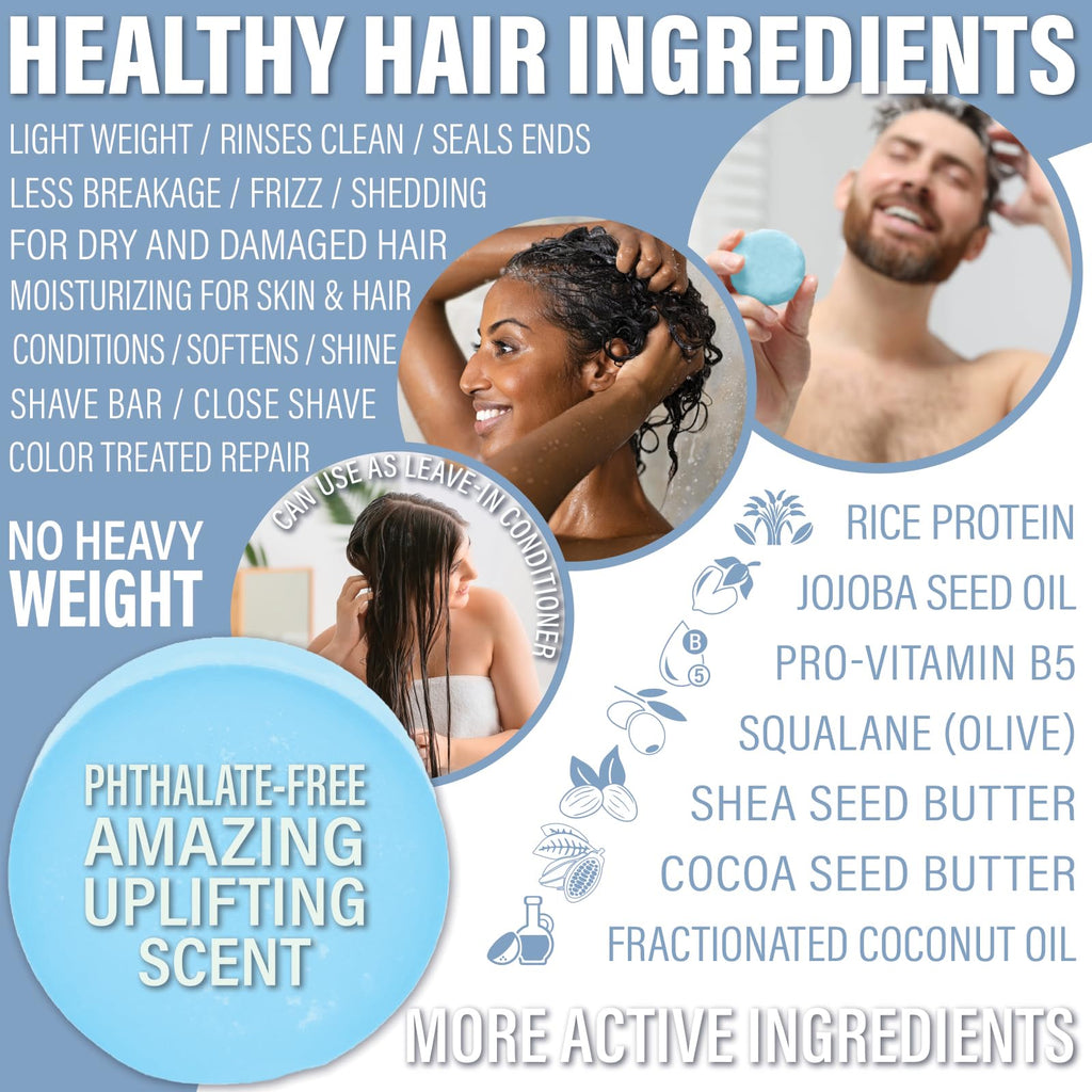 Luxiny Natural Conditioner Bar – Bay Rum, Made in USA, Up to 70 Uses, Vegan & Sulfate Free