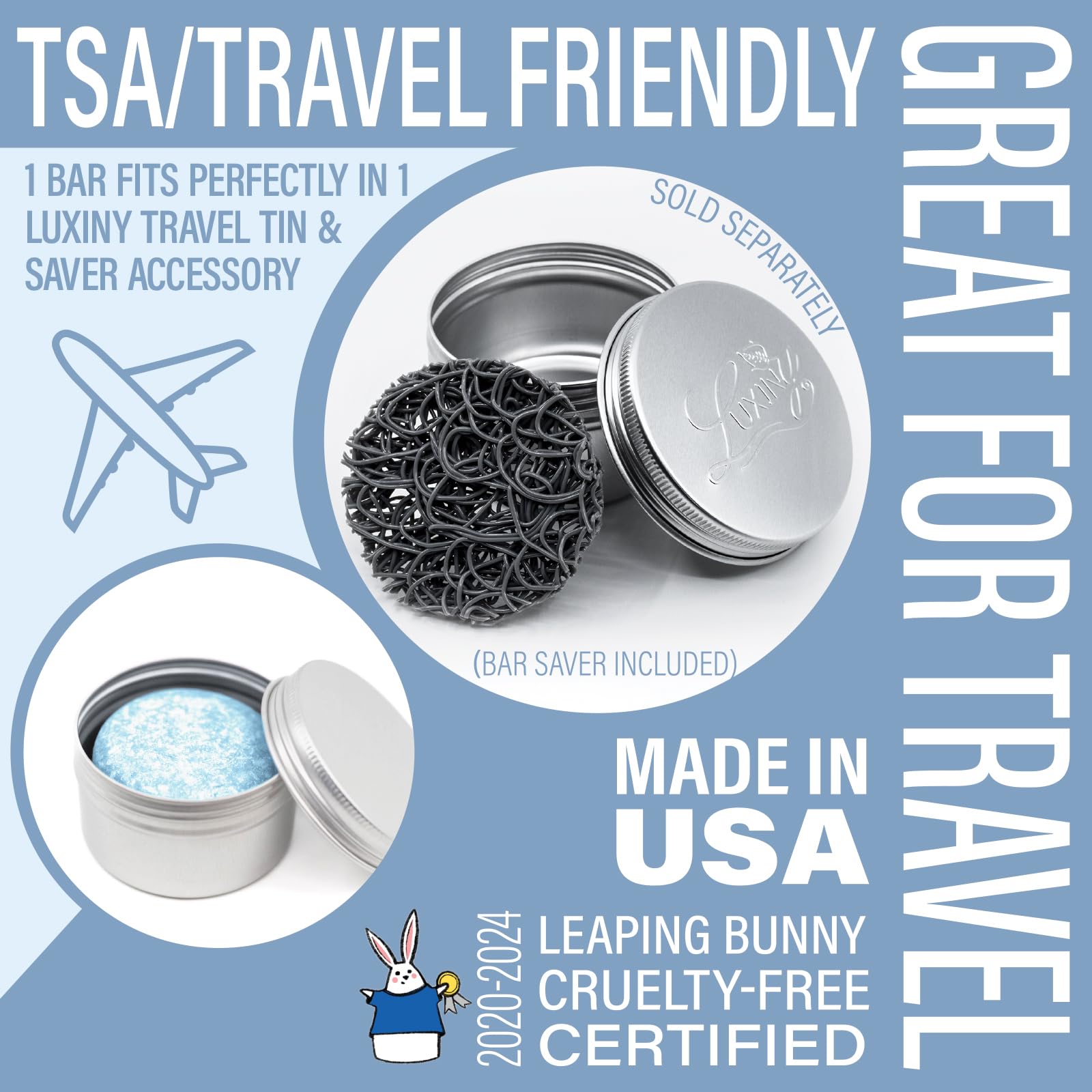 Luxiny Bay Rum Shampoo Bar – 3-in-1 Vegan, Sulfate-Free, Made in USA | Travel-Friendly