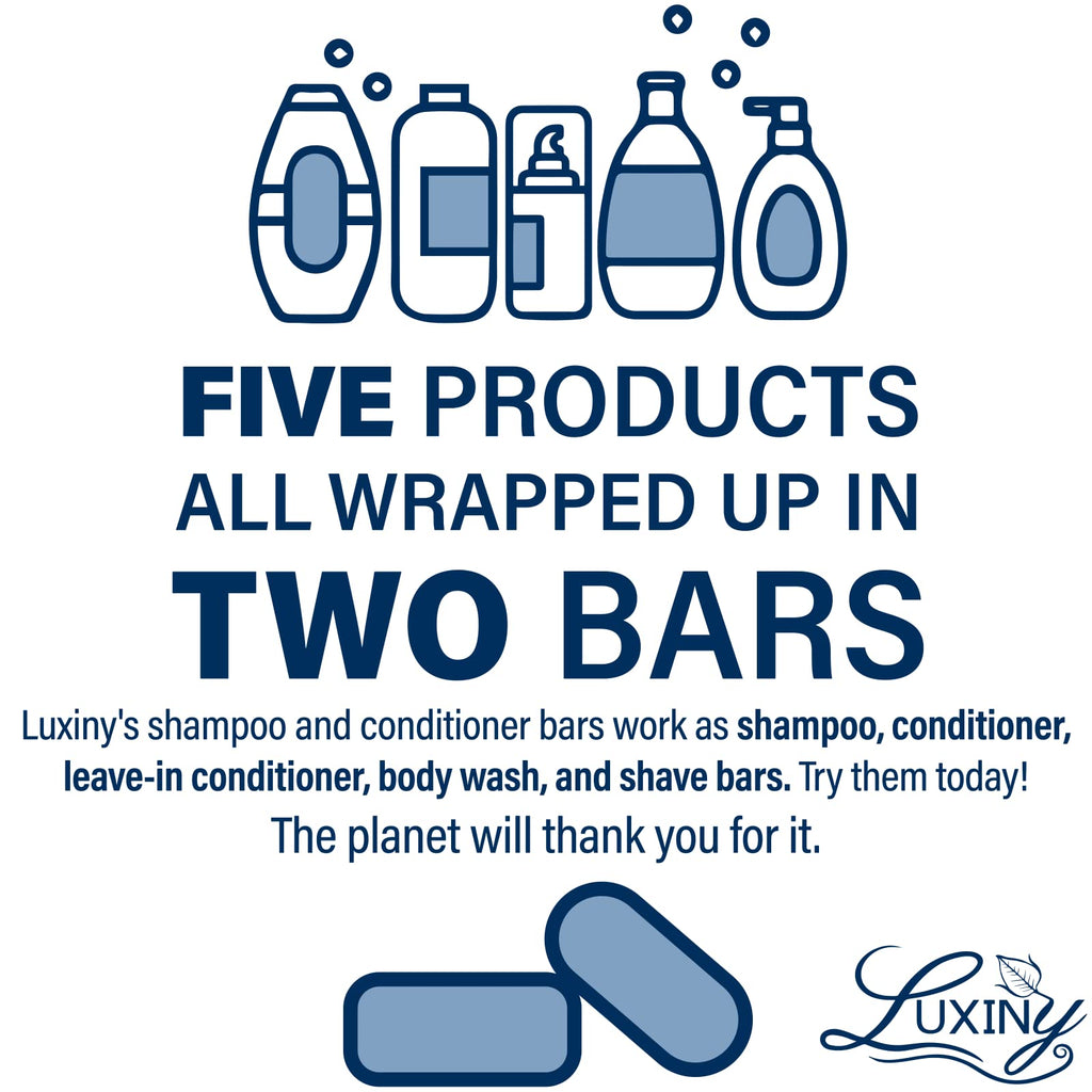 Luxiny Citrus Splash Natural Conditioner Bar — Sulfate-Free, Made in USA, 50g, Up to 70 Uses | Travel & All Hair Types