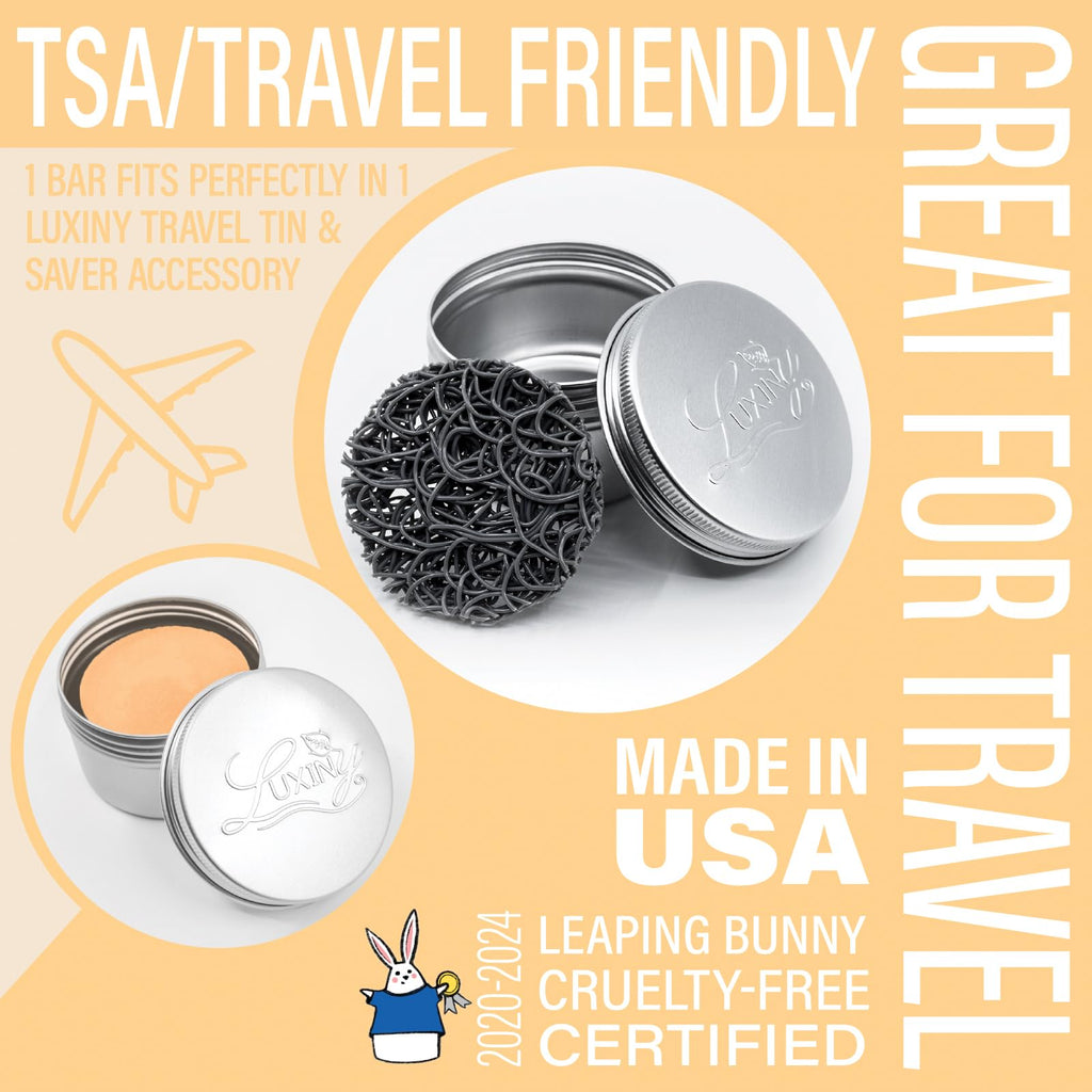 Luxiny Citrus Splash Natural Conditioner Bar — Sulfate-Free, Made in USA, 50g, Up to 70 Uses | Travel & All Hair Types