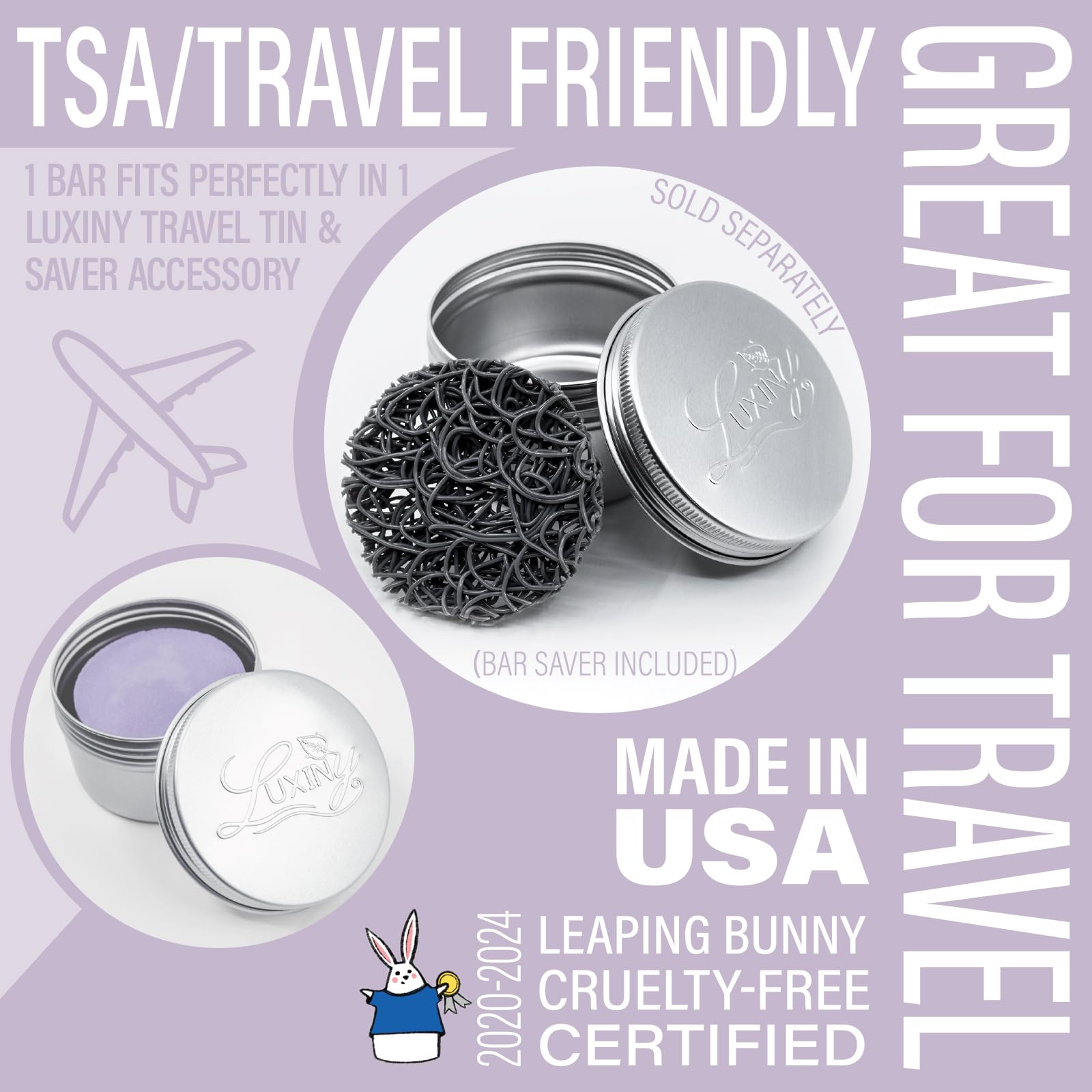 Luxiny Rosemary Lavender Natural Conditioner Bar – Sulfate-Free, Made in USA