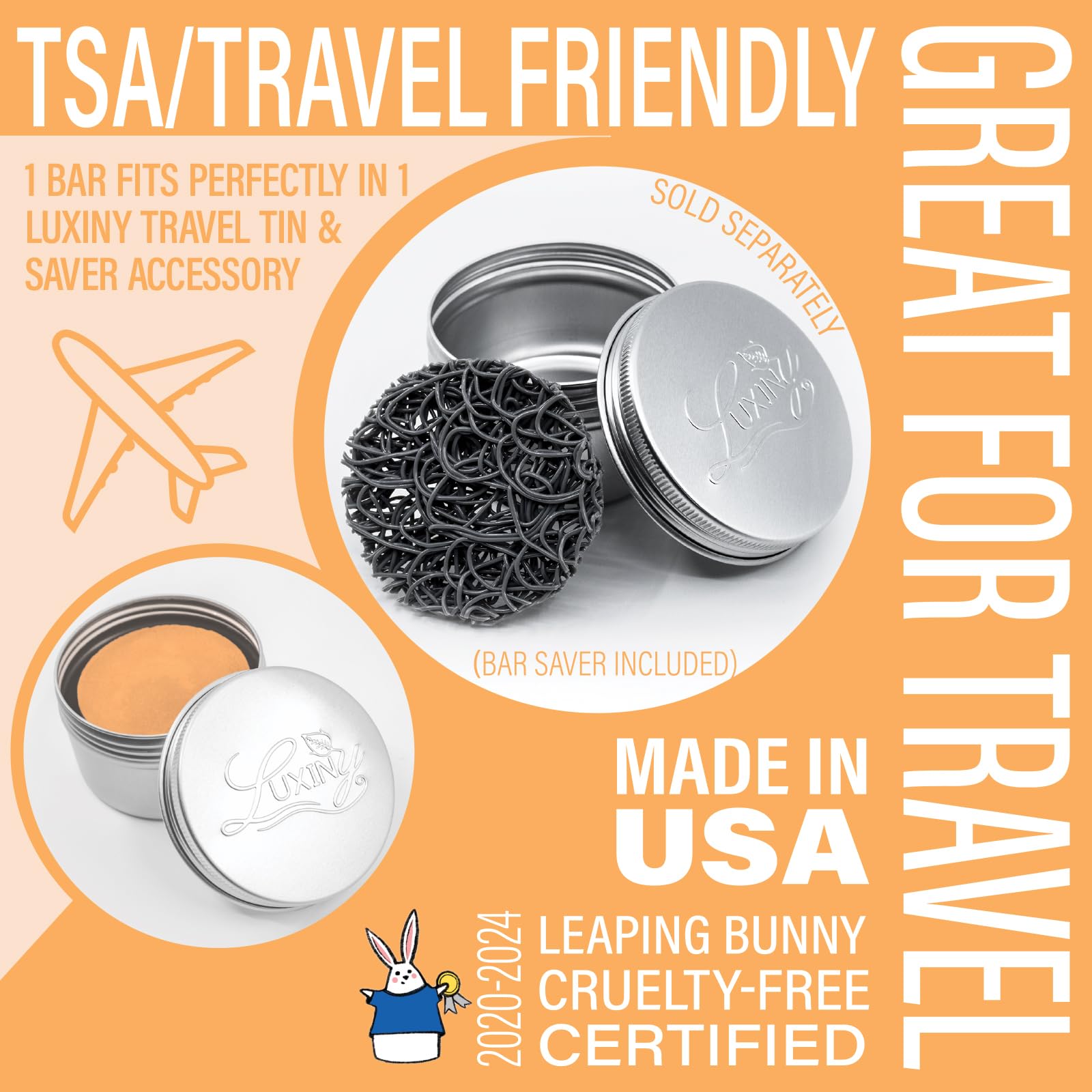 Luxiny Mango Conditioner Bar — Sulfate-Free, Travel-Ready for Normal to Dry Hair (50g, USA) | Up to 70 Uses