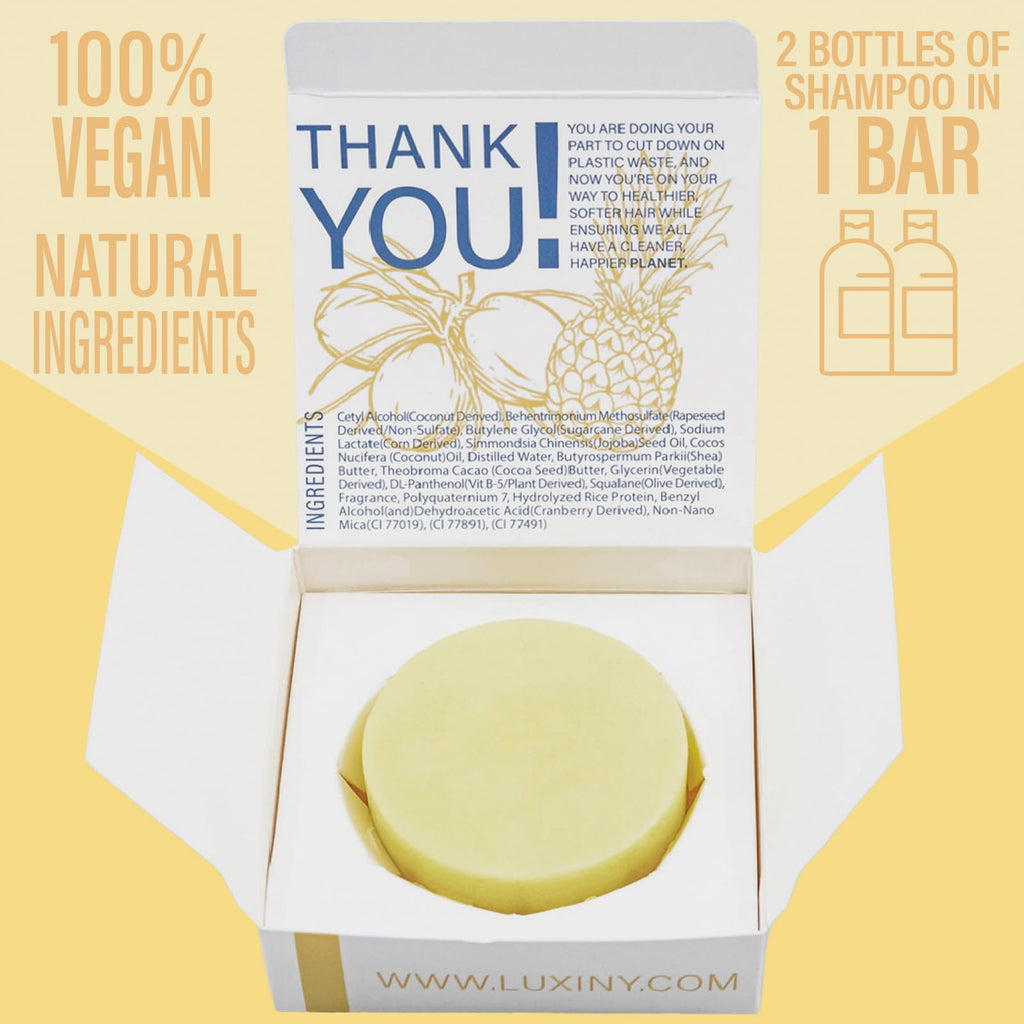 Luxiny Pina Colada Hydrating Conditioner Bar — Sulfate-Free, Travel-Friendly, USA-Made (50g)