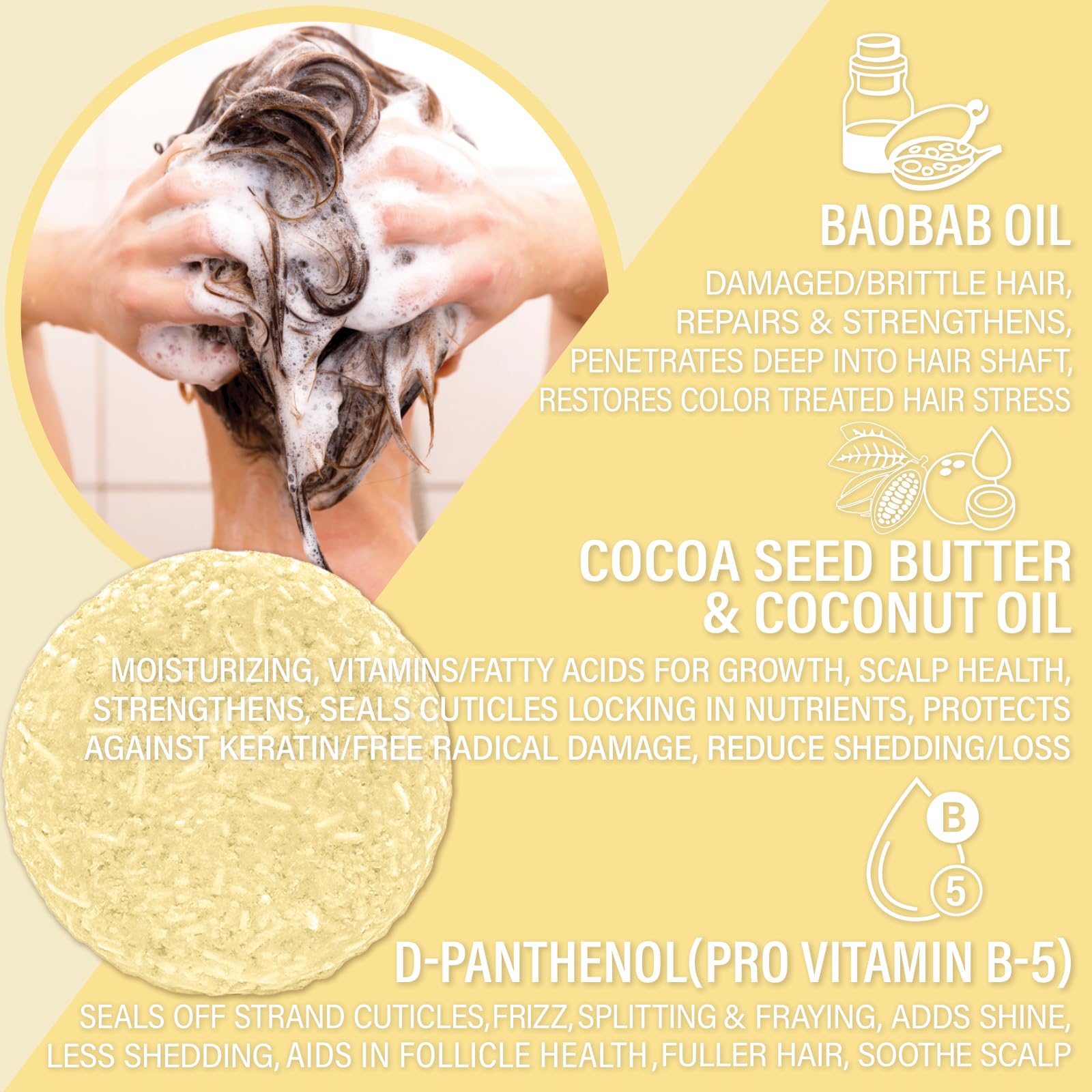 Luxiny Pina Colada Shampoo Bar – Vegan, Sulfate-Free Moisturizing for Dry & Damaged Hair | Made in USA
