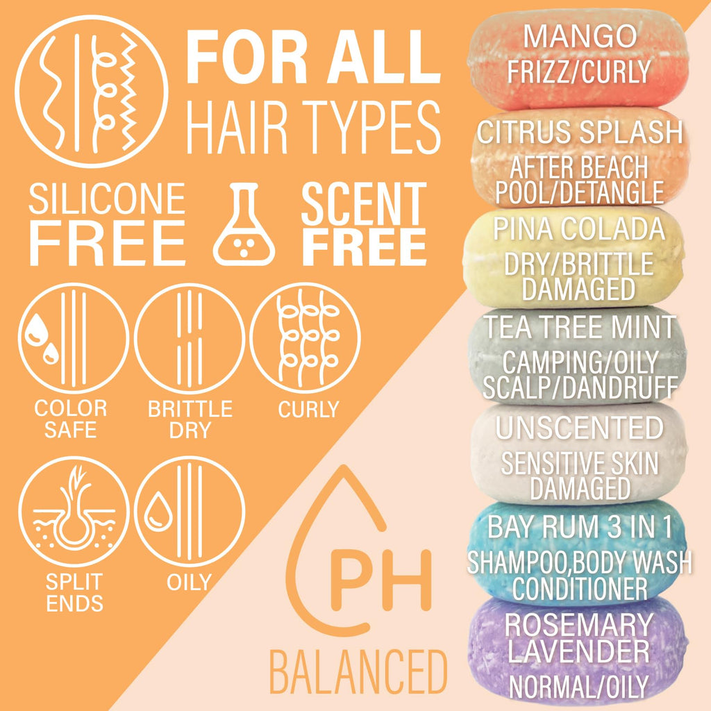 Luxiny Mango Shampoo Bar — Natural, Vegan, Sulfate-Free, Made in USA
