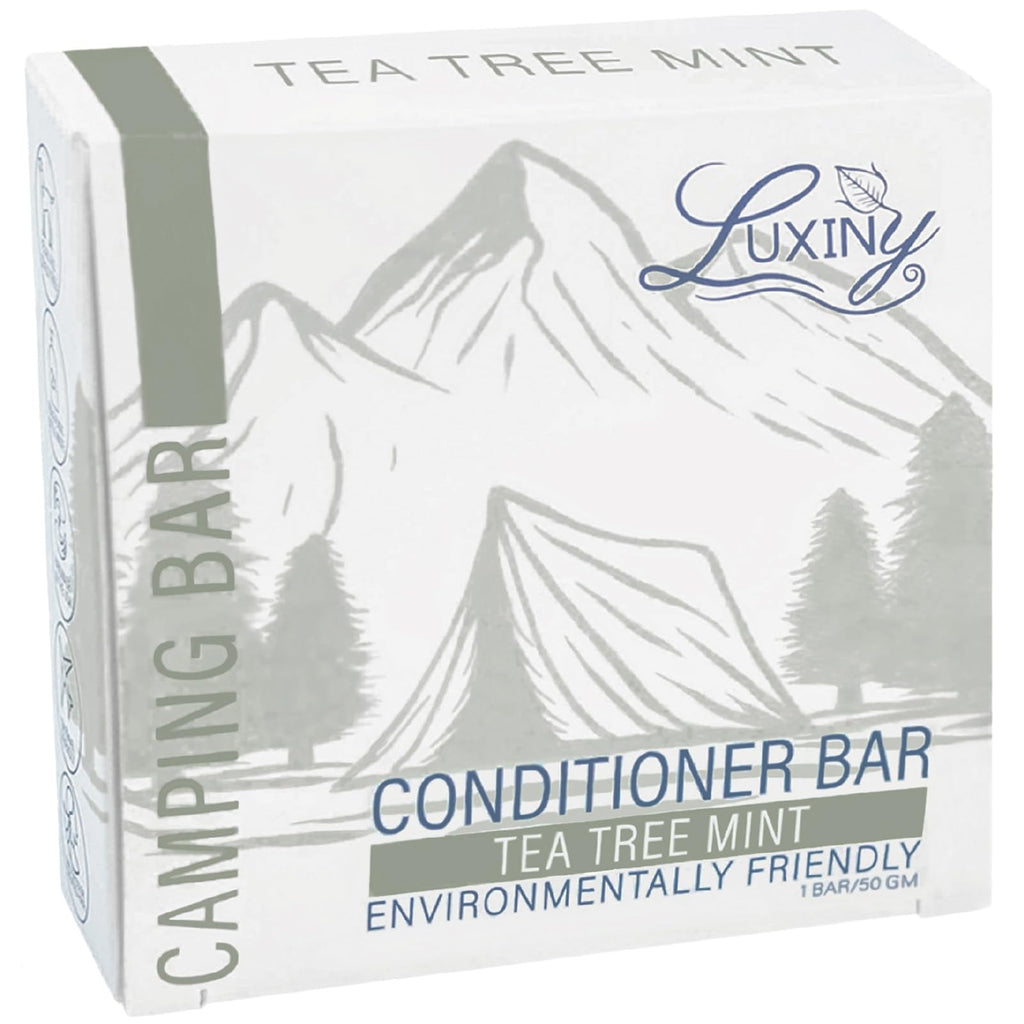 Luxiny Tea Tree Mint Natural Conditioner Bar – Sulfate-Free, Made in USA, 50g, Up to 70 Uses, All Hair Types