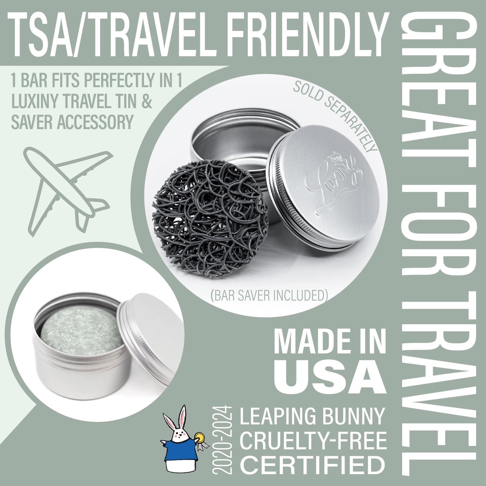 Luxiny Tea Tree Mint Shampoo Bar – Vegan, Sulfate-Free, USA-Made | Refreshing Clean