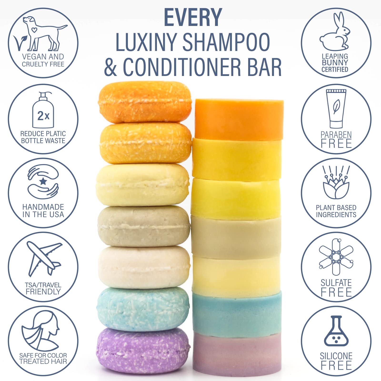 Luxiny Tea Tree Mint Shampoo Bar – Vegan, Sulfate-Free, USA-Made | Refreshing Clean
