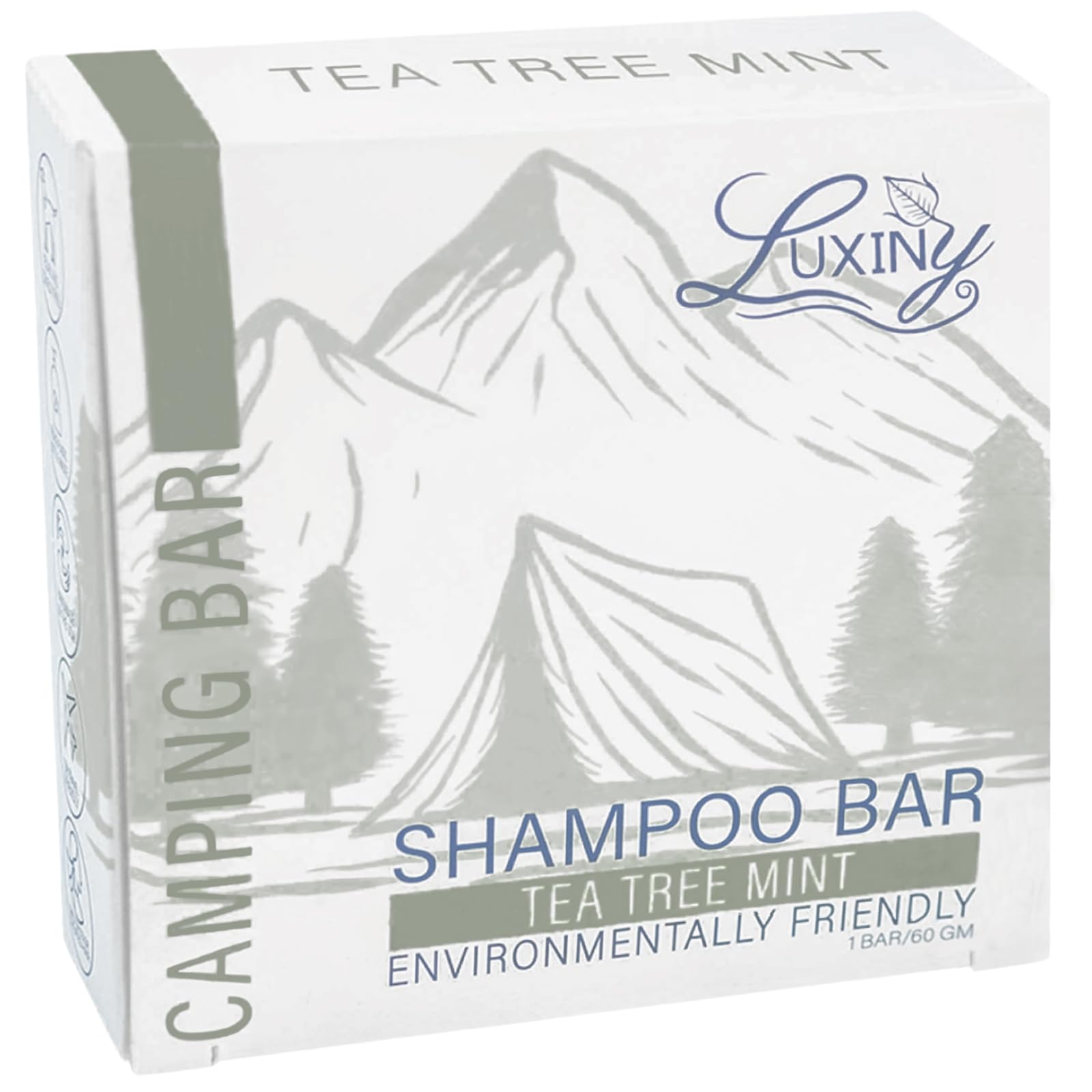 Luxiny Tea Tree Mint Shampoo Bar – Vegan, Sulfate-Free, USA-Made | Refreshing Clean
