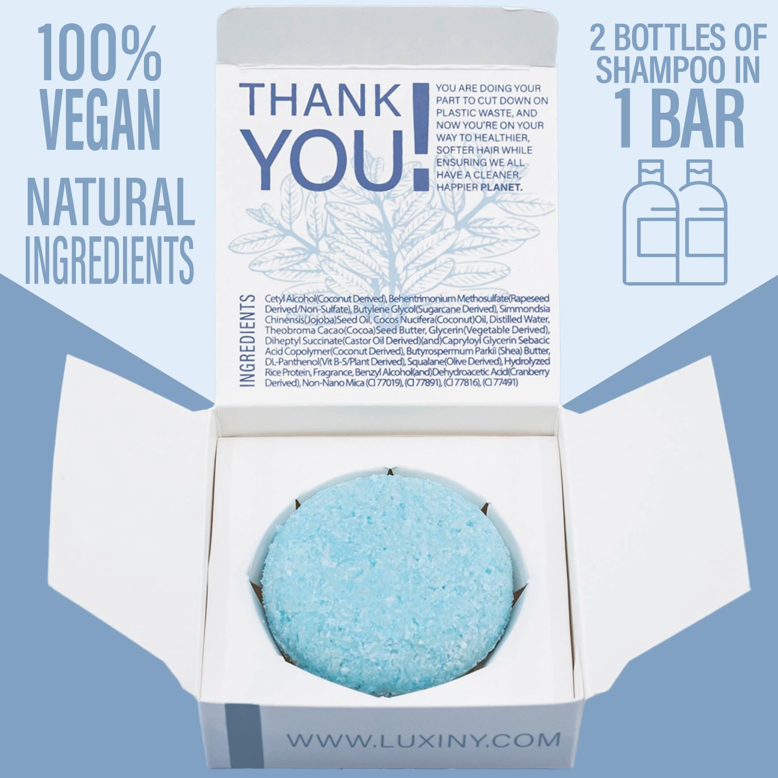Luxiny Travel Shampoo & Conditioner Bar – Plant-Based, TSA Compliant, Eco-Friendly, Bay Rum 200g