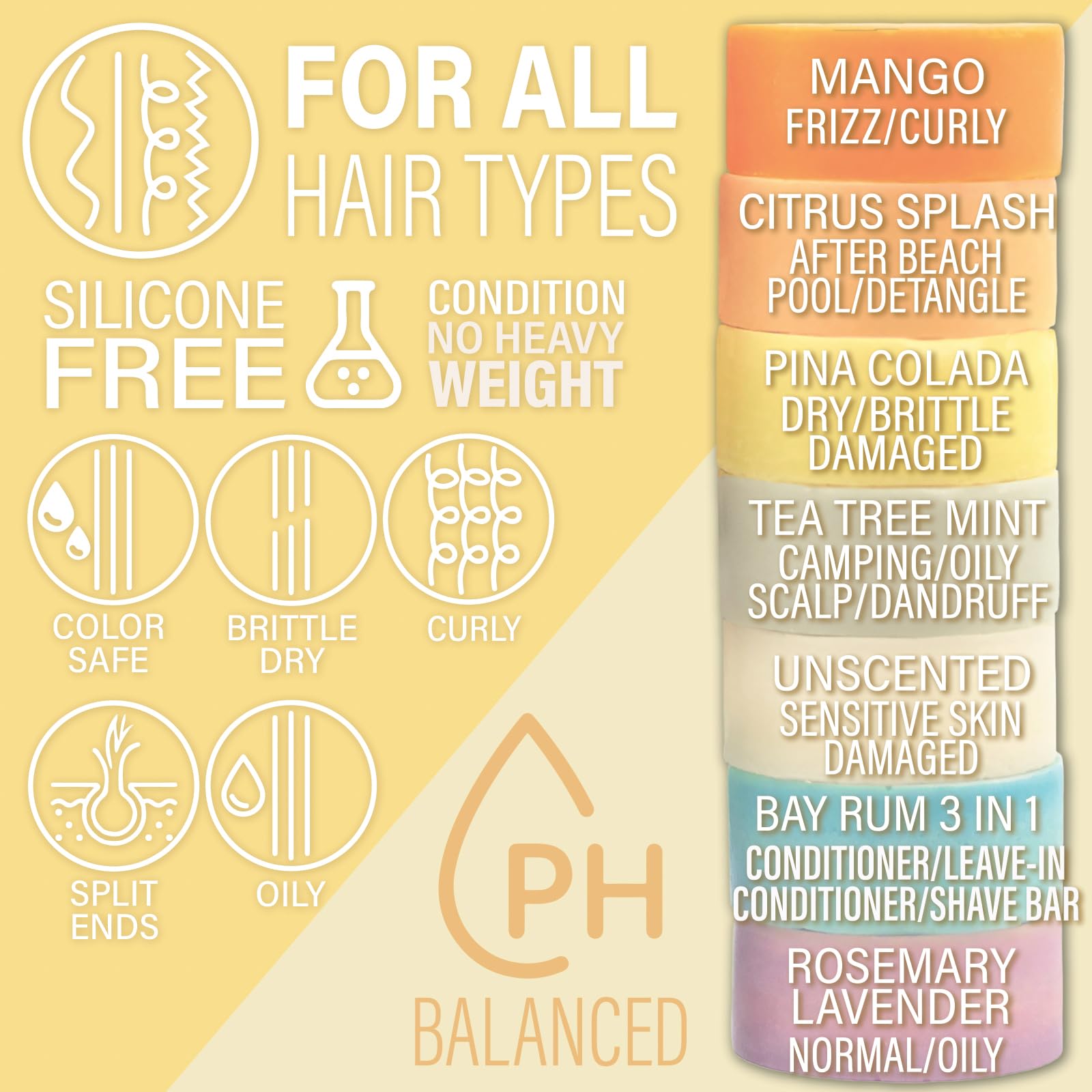 Luxiny Pina Colada Hydrating Conditioner Bar — Sulfate-Free, Travel-Friendly, USA-Made (50g)