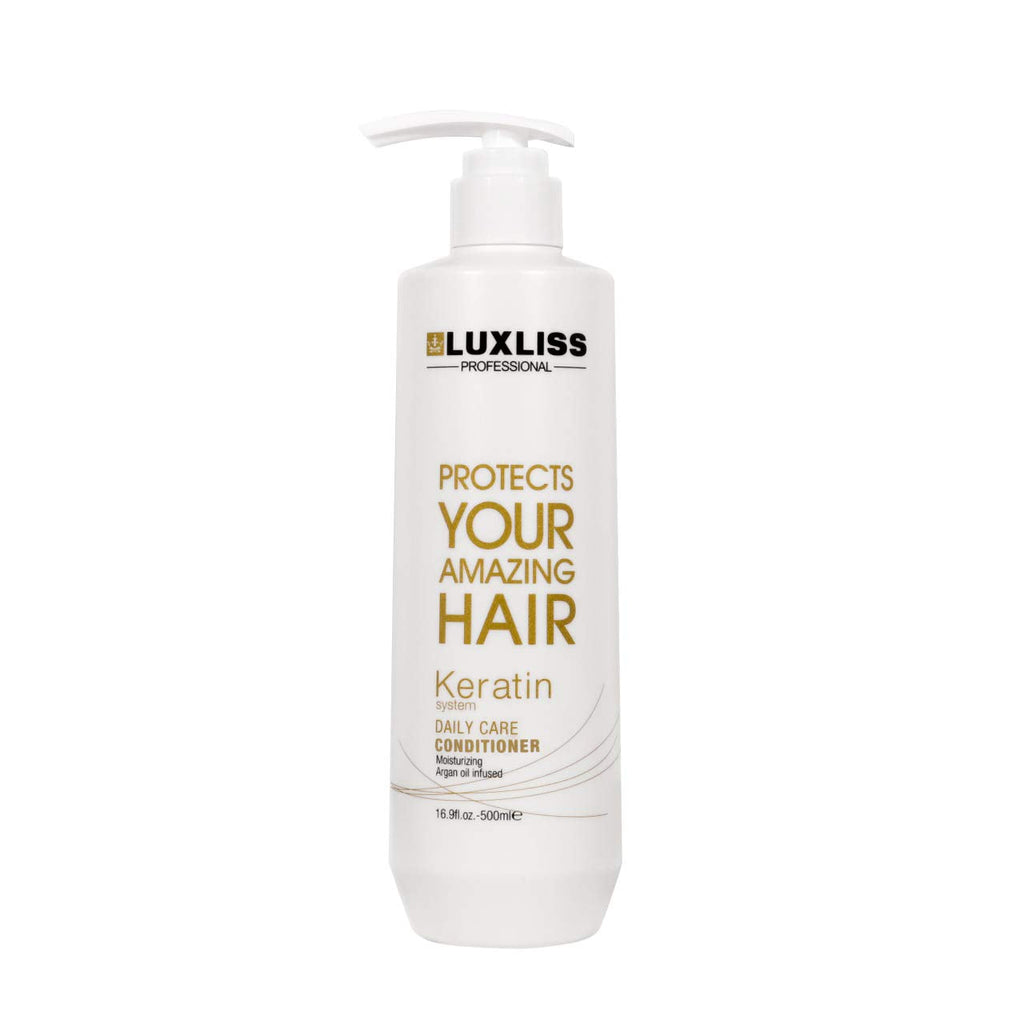 Luxliss Keratin Daily Care Shampoo & Conditioner Set – 2 Pack (16 oz each) for Chemically Treated Hair, Anti-Frizz & Repair