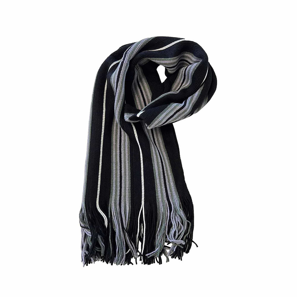 Sock Stack Men's Scarf Long Woven Stripe Design Acrylic Warm Hypoallergenic Winter