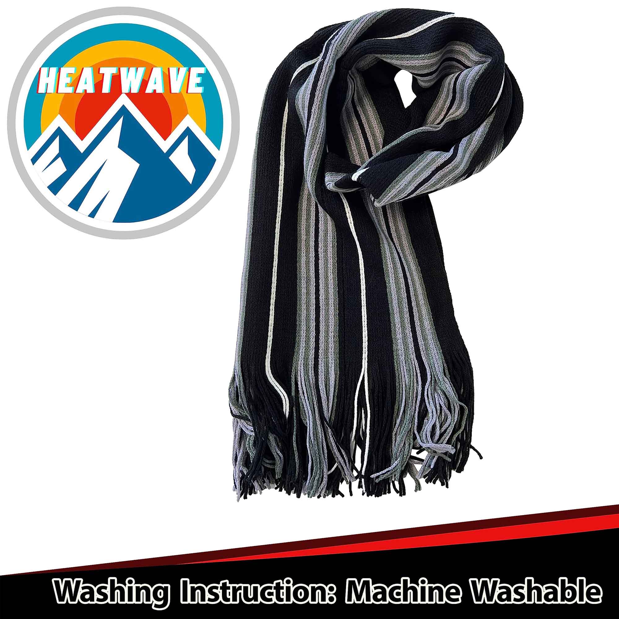 Sock Stack Men's Scarf Long Woven Stripe Design Acrylic Warm Hypoallergenic Winter