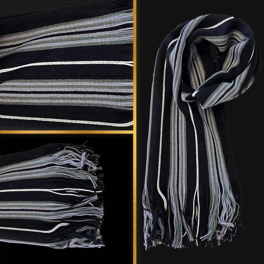 Sock Stack Men's Scarf Long Woven Stripe Design Acrylic Warm Hypoallergenic Winter