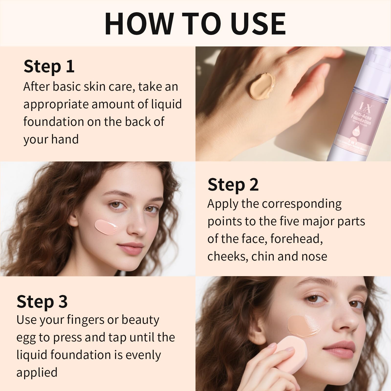 LXSKN Acne-serum Foundation with Salicylic Acid & Vitamin E – Vegan & Non-Comedogenic