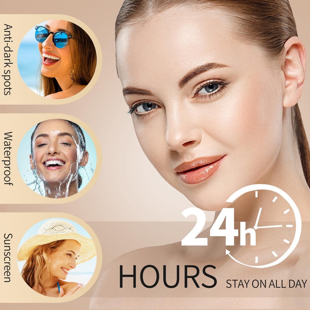 LXSKN Anti-Dark Spot Liquid Foundation – Collagen Serum with 2% Niacinamide, 24h Wear, Deep 403
