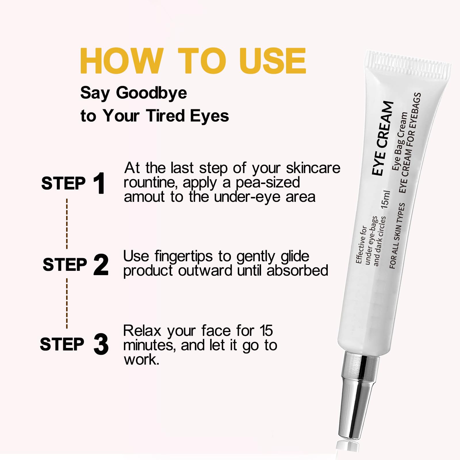 lymznus Caffeine Eye Cream for Dark Circles & Puffiness – Anti-Aging Under Eye Cream, All Skin Types, 0.5 fl oz