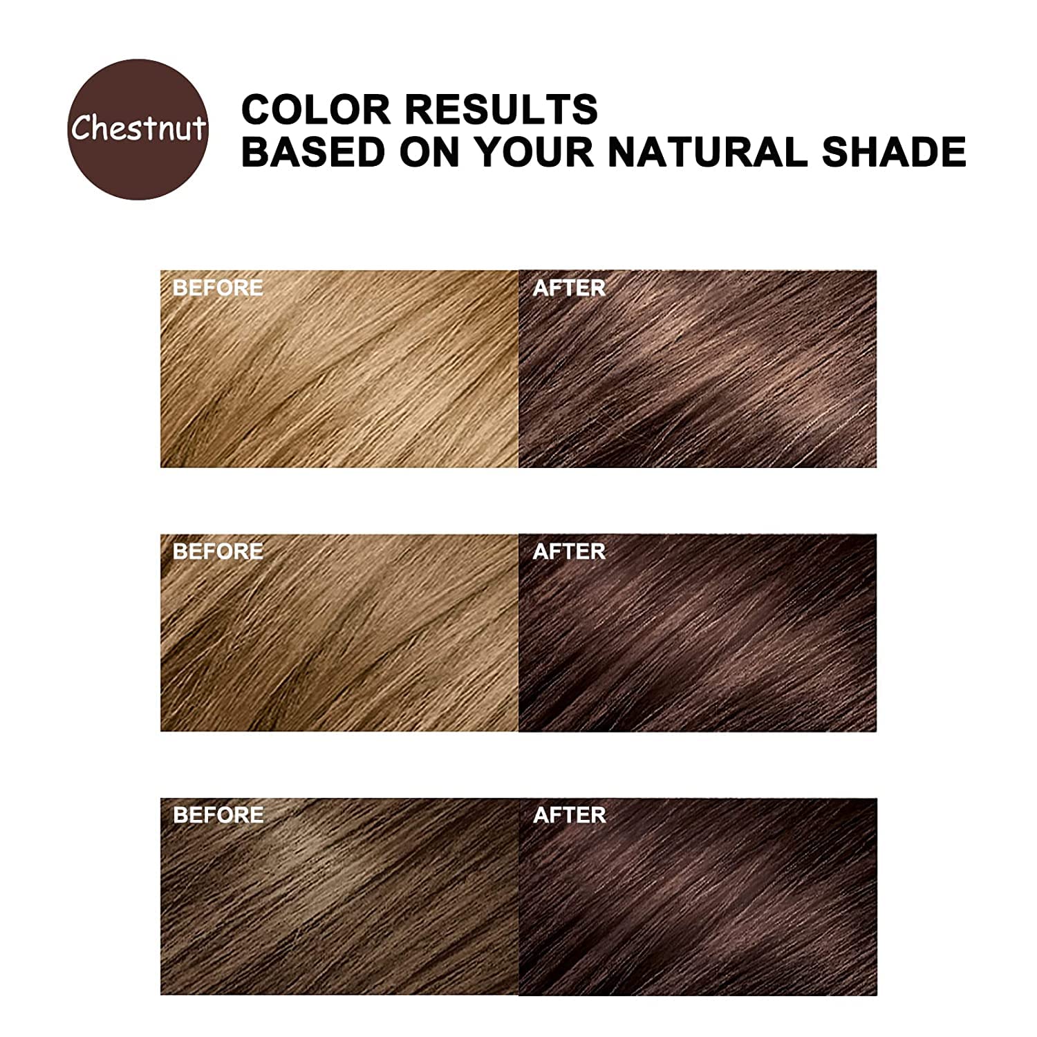 Lymznus Chestnut Brown Hair Dye Shampoo 3-in-1 – Instant Color, Cleanse & Condition