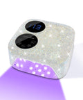 Lynsalene 80W Cordless Nail Lamp with Magnetic Detachable Base | Dual Screen Display & Gel Nail Light (Diamond)