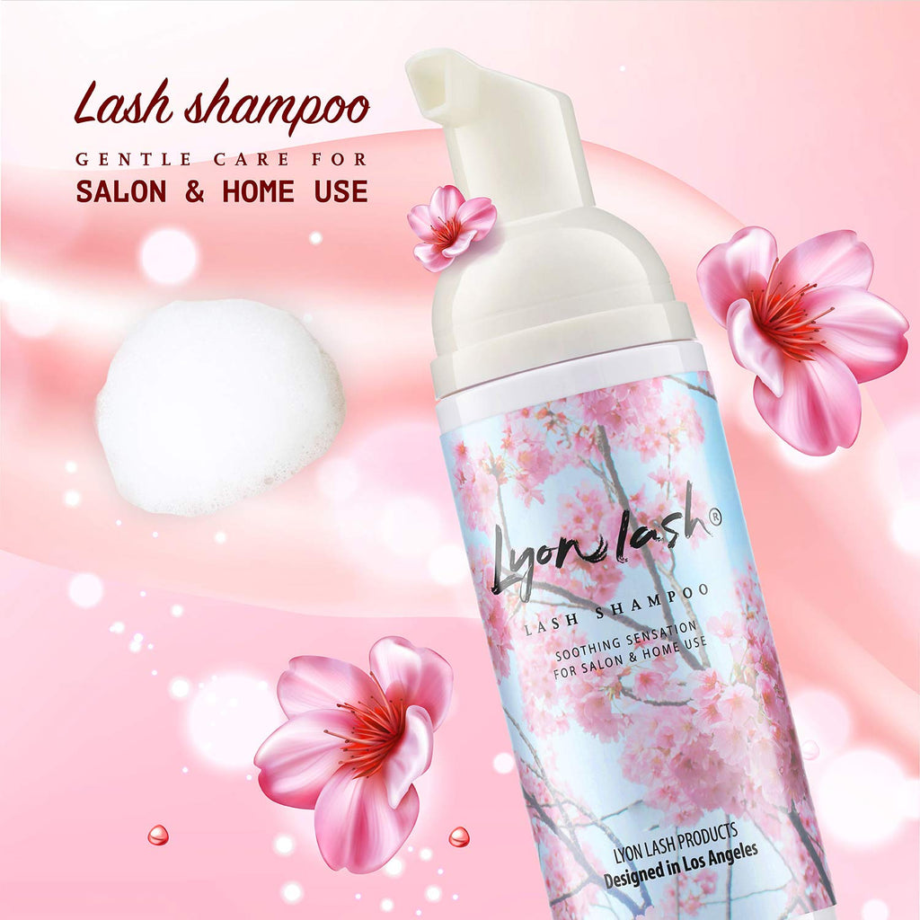 Lyon Lash Eyelash Extension Cleanser 150ml with Cleansing Brush – Gentle Foam Lash Bath