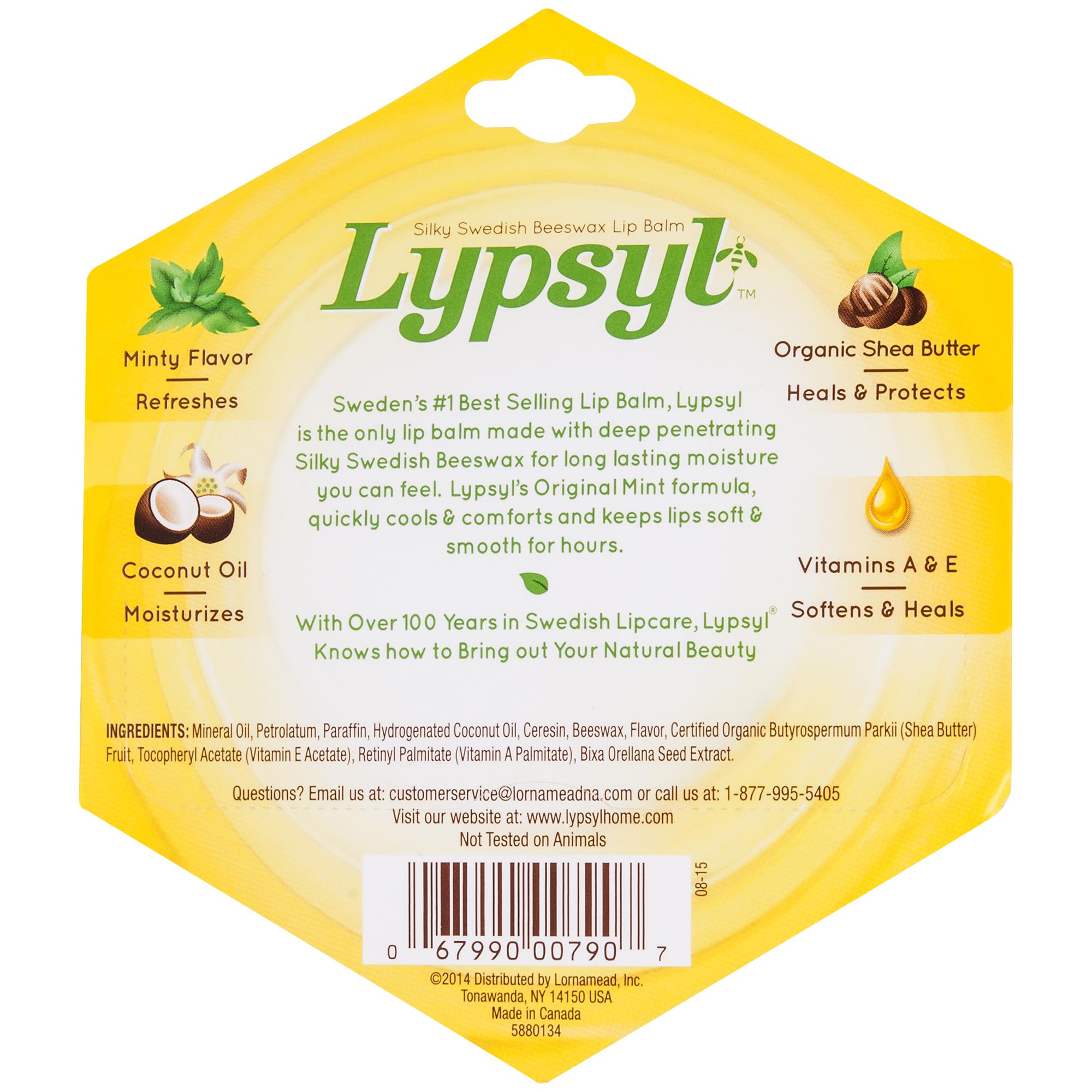 Lypsyl Intense Protection Original Mint Lip Balm – 0.10 oz (Pack of 10)