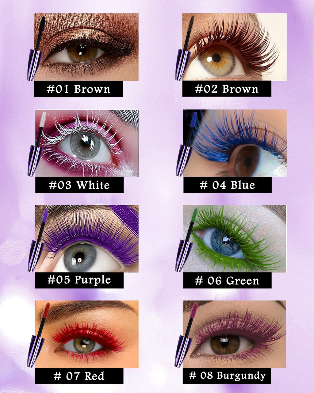 LYSdefeu 5D Colored Mascara – 7 Colors, Waterproof, Volume & Length