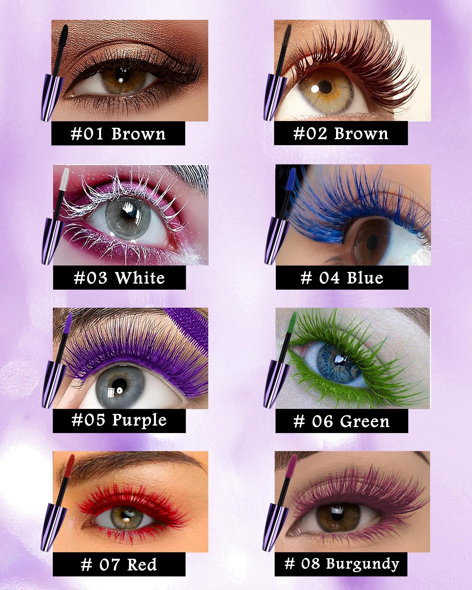 LYSdefeu 5D Colored Mascara – 7 Colors, Waterproof, Volume & Length