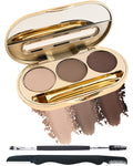 LYSdefeu Eyebrow Powder Kit – 3-Color Matte Palette with Mirror & Tools