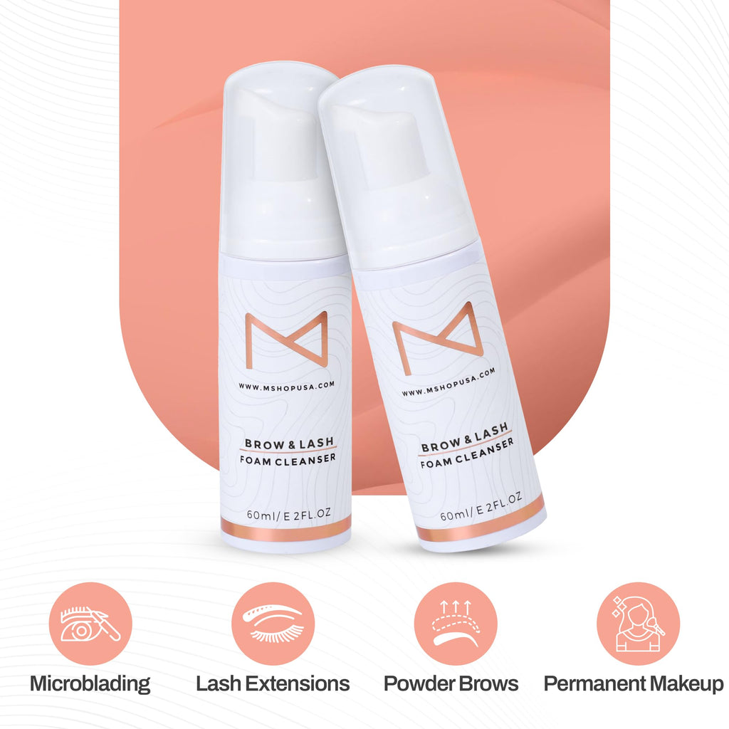 M – Permanent Makeup Brow & Lash Foam Cleanser (60ml) | Gentle PMU Cleaning Solution for Eyelash Extensions