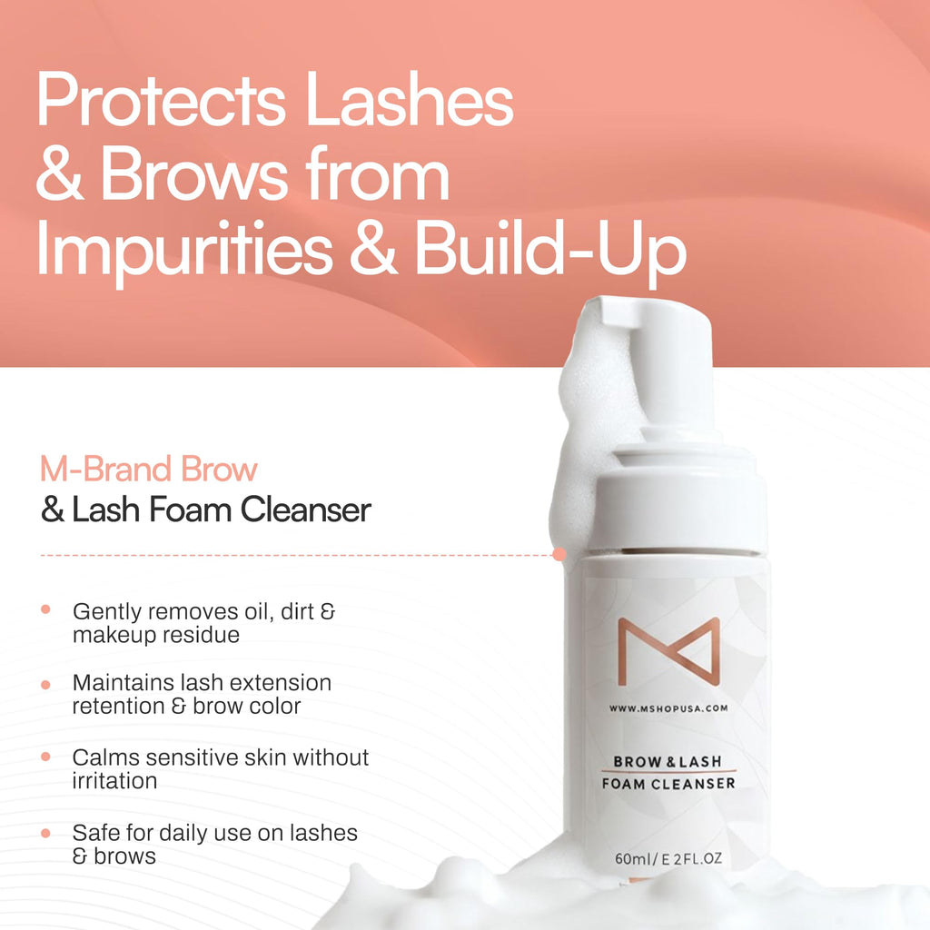 M – Permanent Makeup Brow & Lash Foam Cleanser (60ml) | Gentle PMU Cleaning Solution for Eyelash Extensions