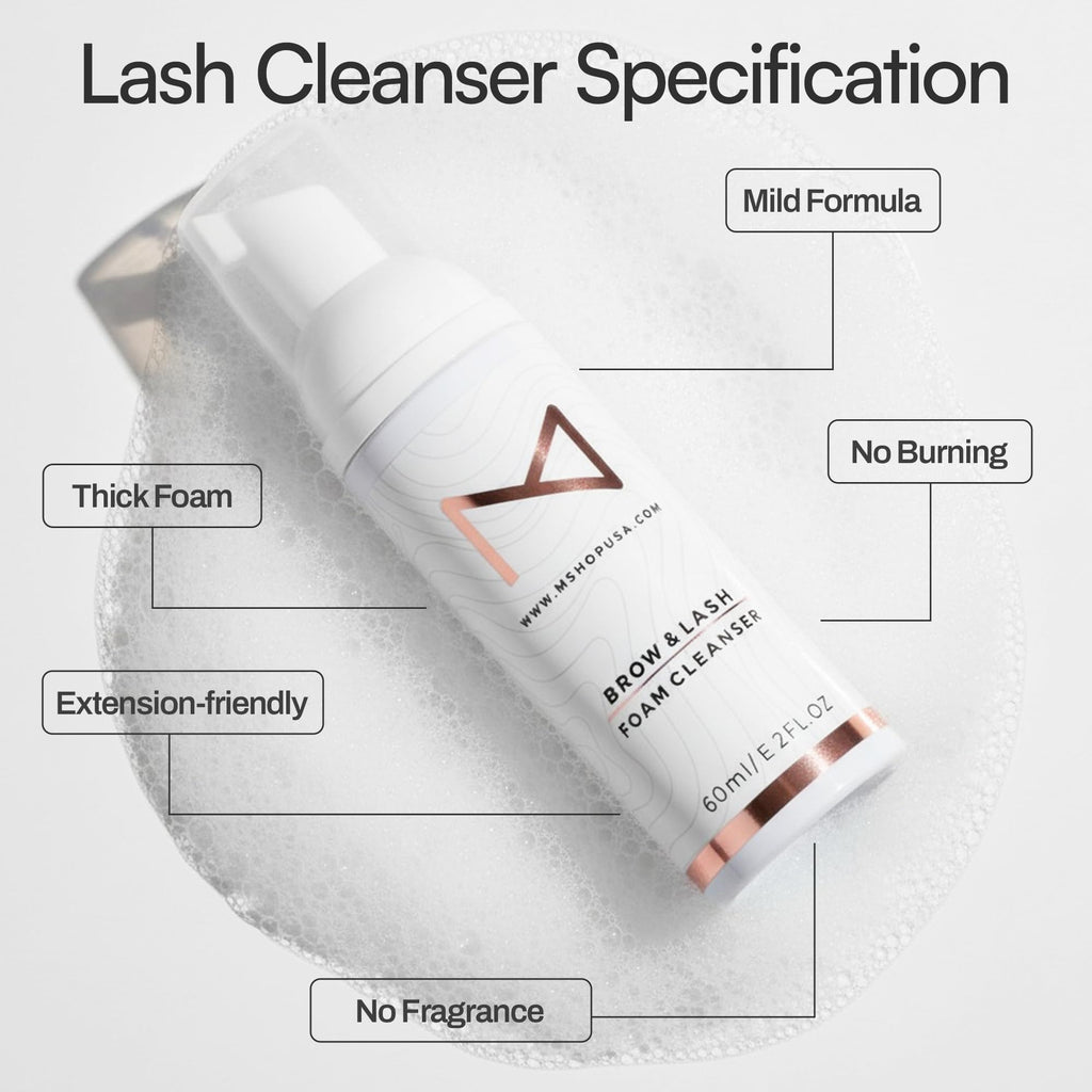 M – Permanent Makeup Brow & Lash Foam Cleanser (60ml) | Gentle PMU Cleaning Solution for Eyelash Extensions