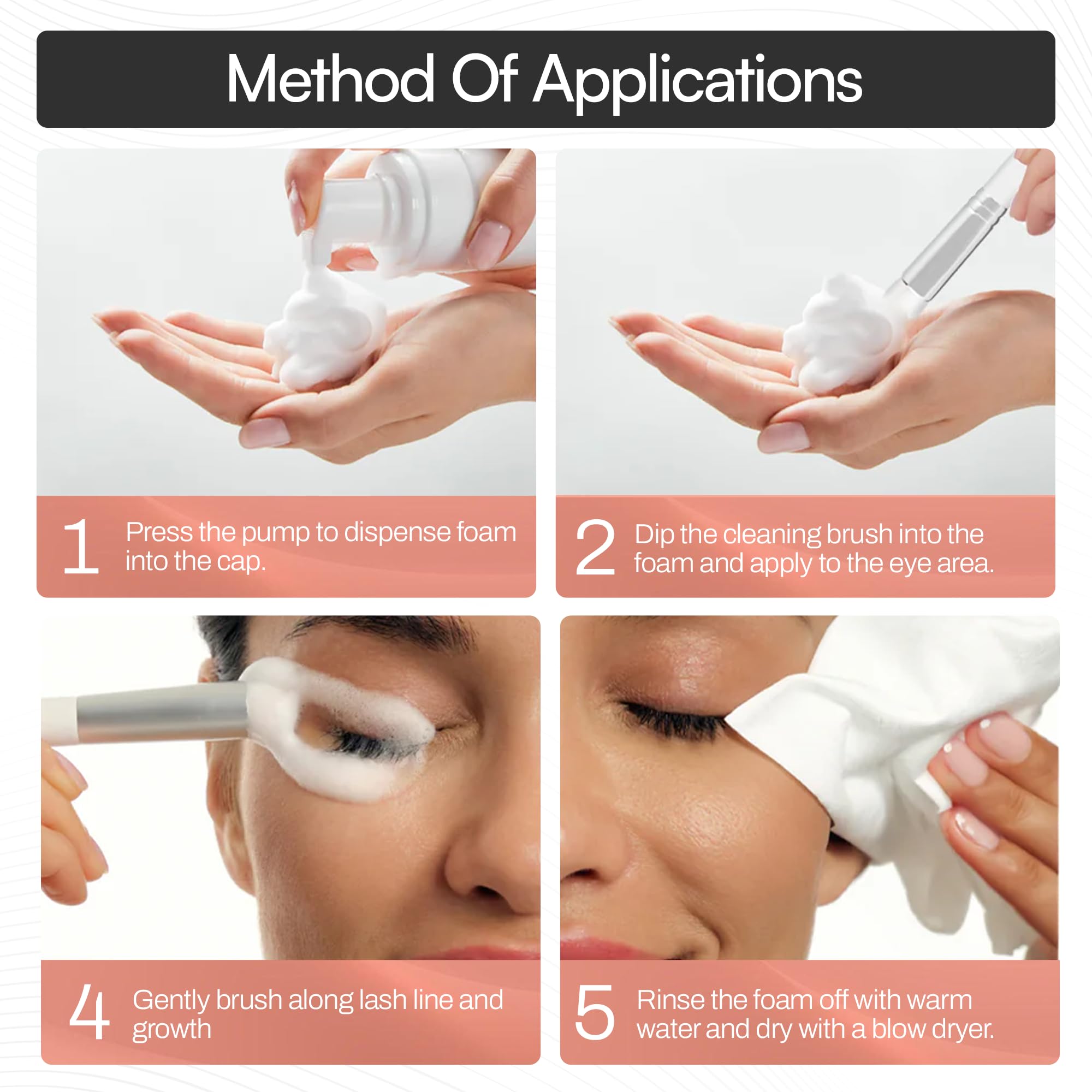 M – Permanent Makeup Brow & Lash Foam Cleanser (60ml) | Gentle PMU Cleaning Solution for Eyelash Extensions