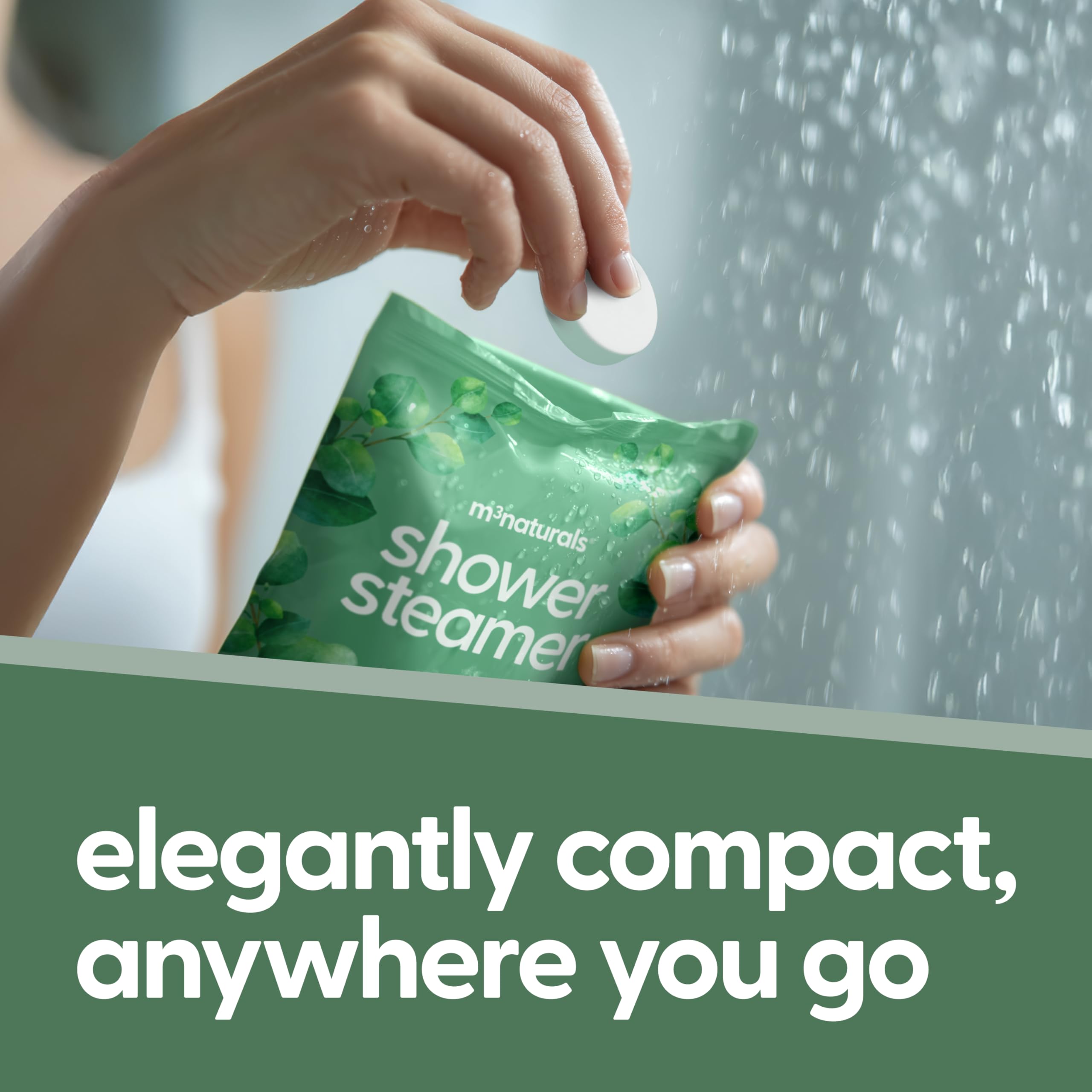 M3 Naturals Eucalyptus Shower Steamers – 14 Individually Wrapped Tablets for Relaxation, Sinus Support & Recovery
