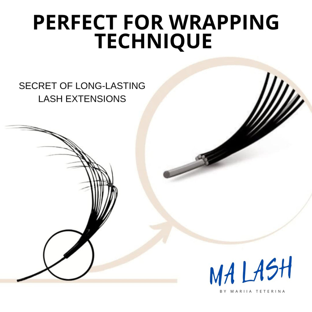 MA LASH Brown J 0.1 7-13mm: Premium Volume & Classic Eyelash Extensions in Dark Chocolate DC