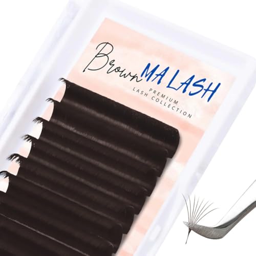 MA LASH Brown J 0.1 7-13mm: Premium Volume & Classic Eyelash Extensions in Dark Chocolate DC