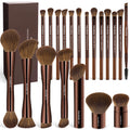 MAANGE 20-Piece Makeup Brush Set with Gift Box | Double-End Kabuki Brushes, Alu Handles, Soft Synthetic Bristles