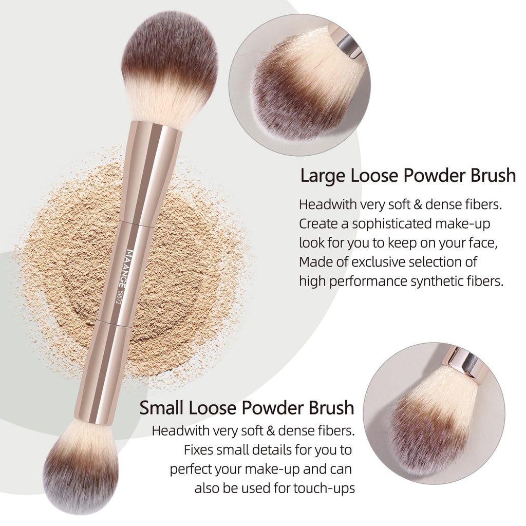 MAANGE 20-Piece Makeup Brush Set with Gift Box | Double-End Kabuki & Eye Brushes