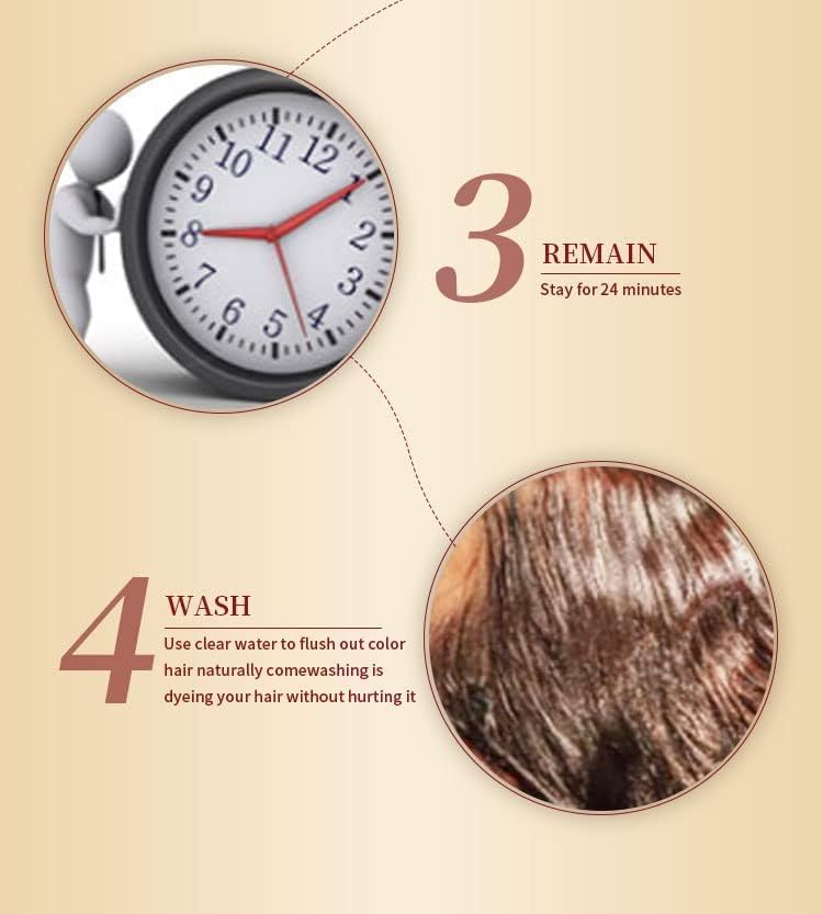 Maani MOKERU Argan Coconut Oil Hair Dye Shampoo 500ML – Instant 5-Min Gray Hair Color to Golden Brown