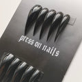 MABKJLF Luxury Press-On Nails – Medium Almond Curved, Reusable ABS, Glossy Black Dragon Claw & Eagle Claw Designs
