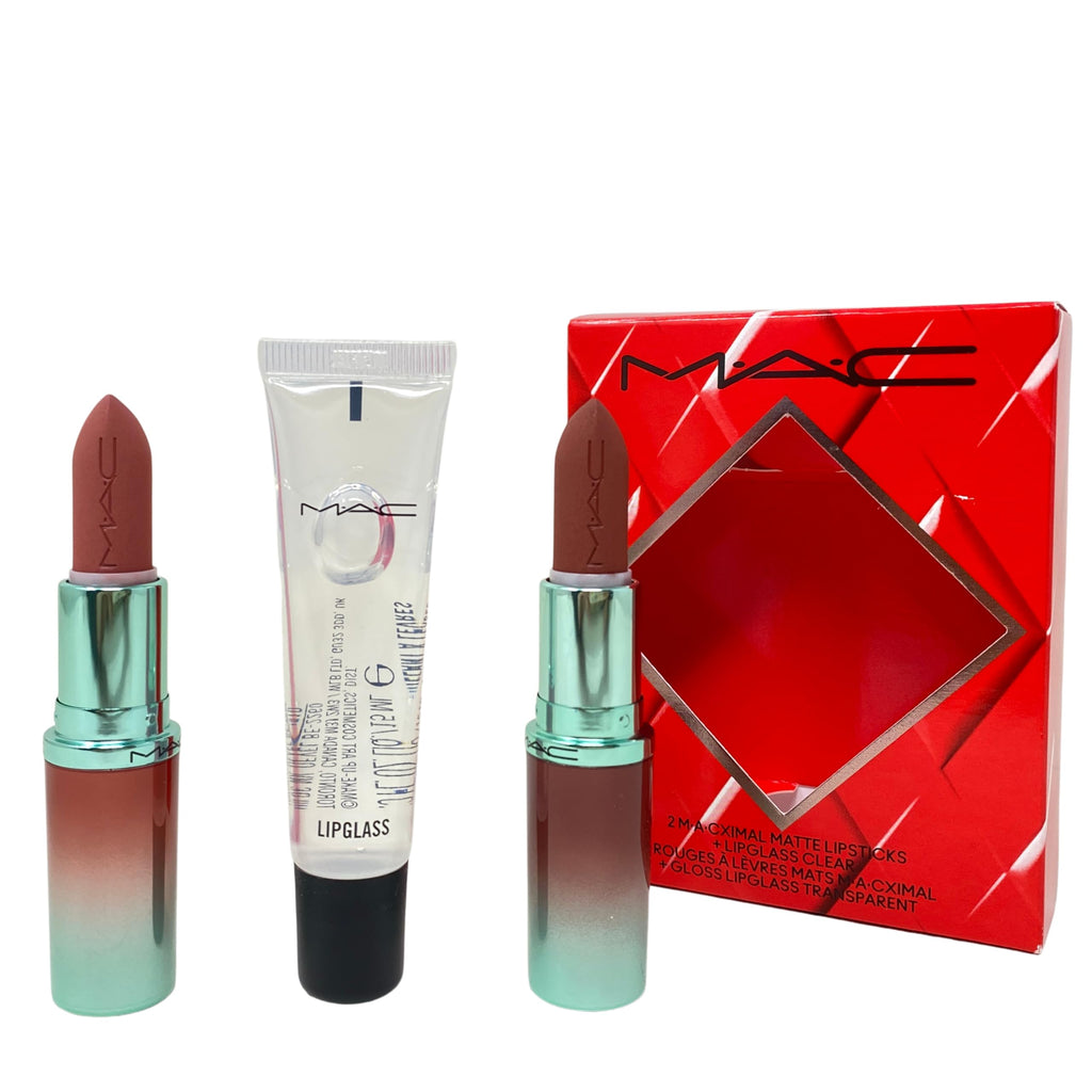 MAC M·A·CX To The Future Lip Trio Holiday 2025 | 2 MACximal Matte Lipsticks + Clear Lipglass