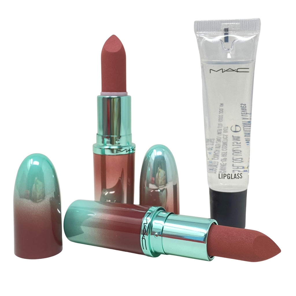 MAC M·A·CX To The Future Lip Trio Holiday 2025 | 2 MACximal Matte Lipsticks + Clear Lipglass