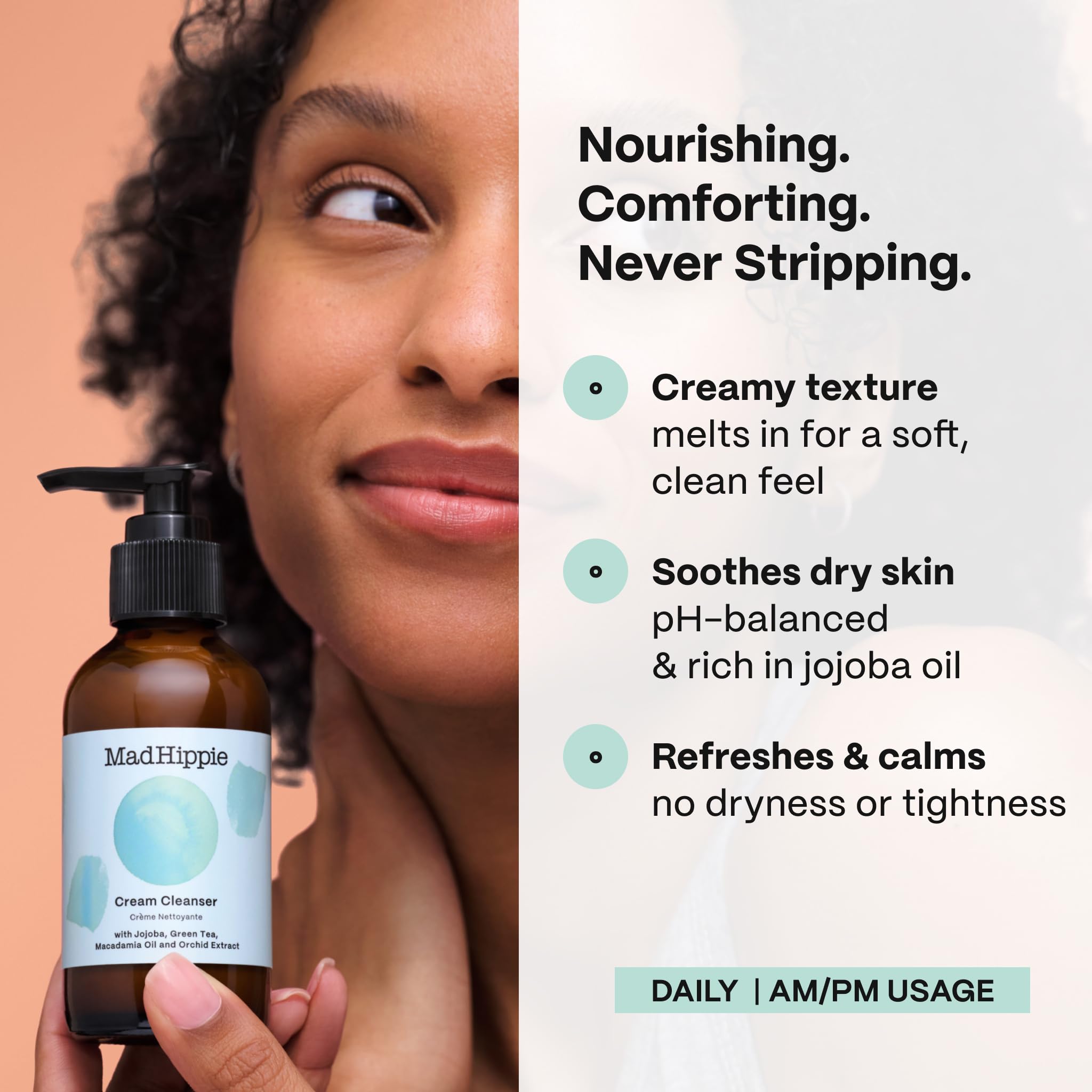 Mad Hippie Face Cream & Cleanser Set — Niacinamide, Matrixyl Peptide Complex, Organic Jojoba Oil (2 Piece Set)