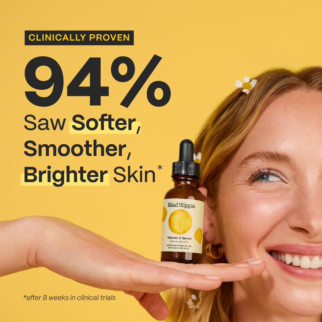 Mad Hippie Vitamin C Serum for Face – Hyaluronic Acid, Ferulic Acid & Vitamin E (2 Pack) | Cruelty-Free Skincare