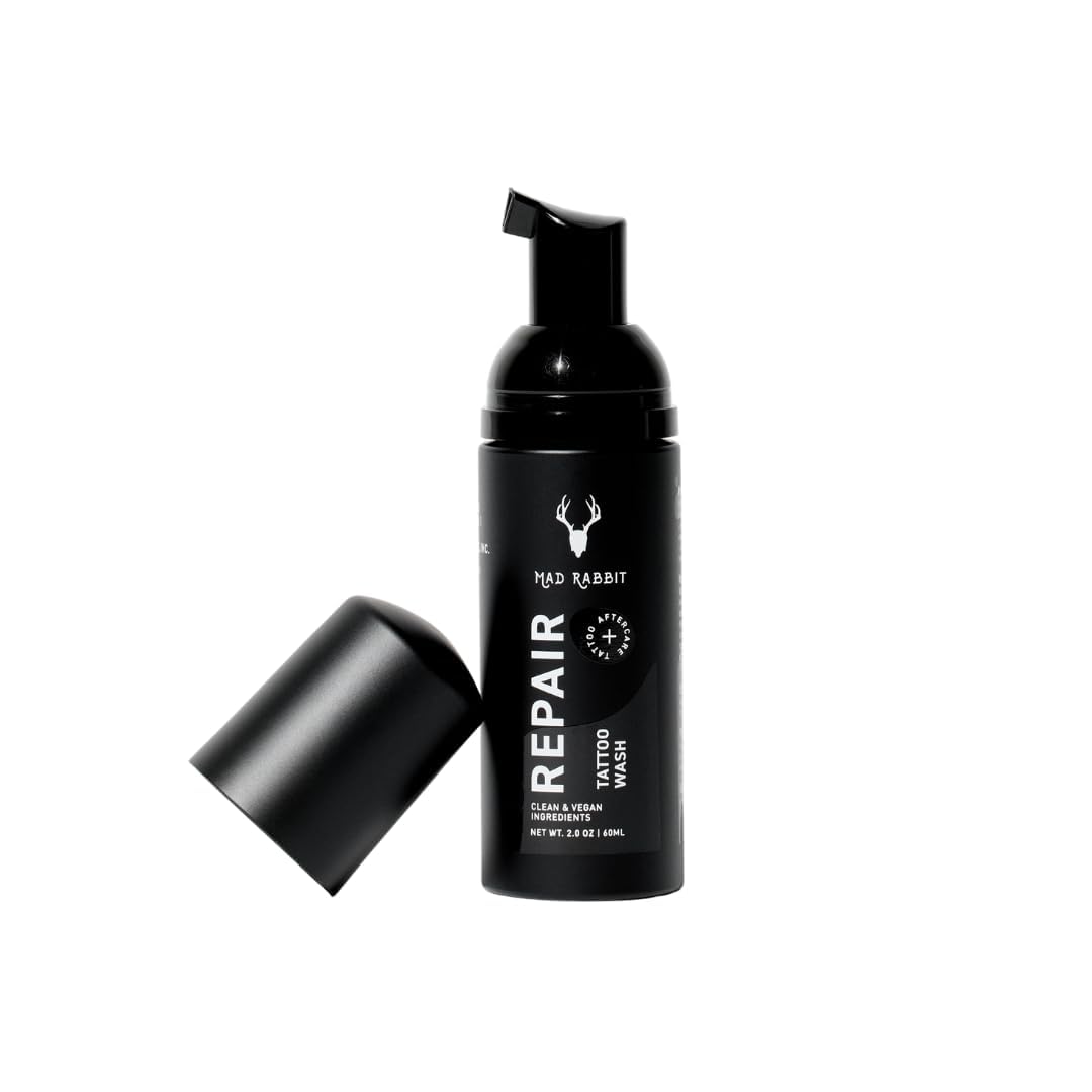 Mad Rabbit Tattoo Aftercare Soap - Fragrance Free, Unscented Tattoo Wash (2oz) | Vegan, Clean Ingredients