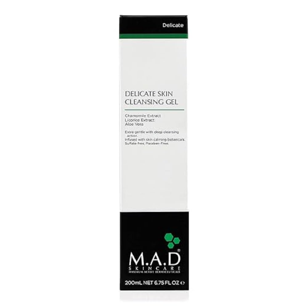 M.A.D Skincare Delicate Skin Cleansing Gel – Extra Gentle, Hydrating 6.75 oz