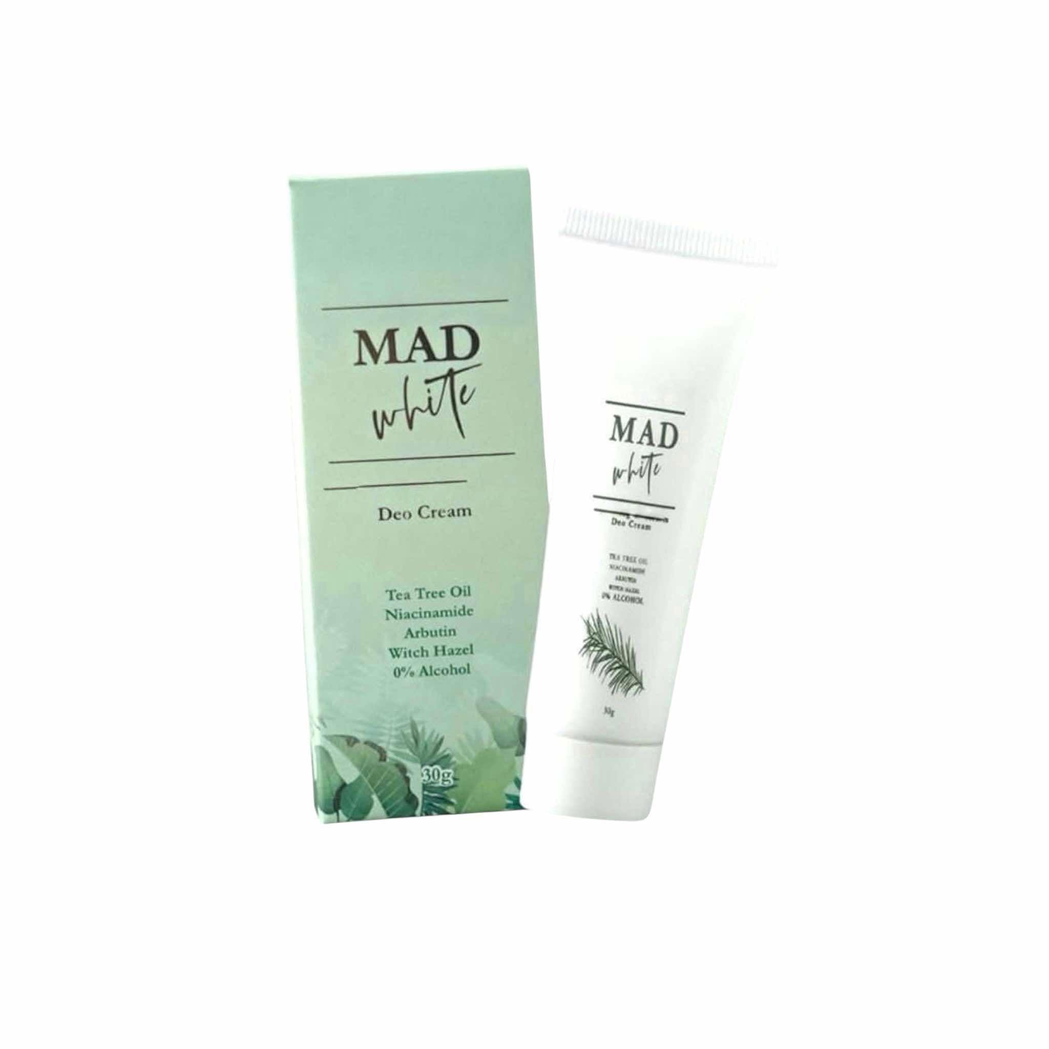MAD WHITE Underarm Deo Cream with Tea Tree Oil & Niacinamide | 30g Alcohol-Free