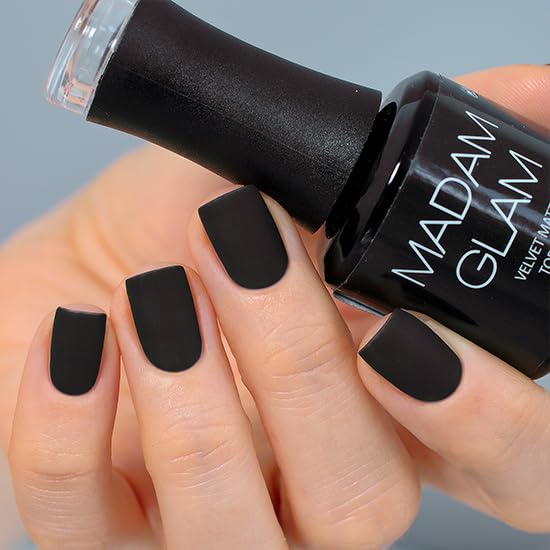 Madam Glam Velvet Matte Top Coat 15ml – No Wipe, Instant Dry, Long-Lasting Matte Finish