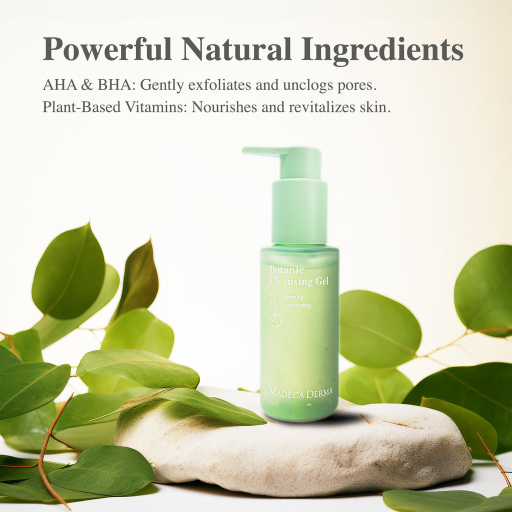 Madeca DERMA Botanic Cleansing Gel – pH-Balancing Cleanser with Centella Asiatica & Tea Tree | Korean Skincare (8.3 fl oz)
