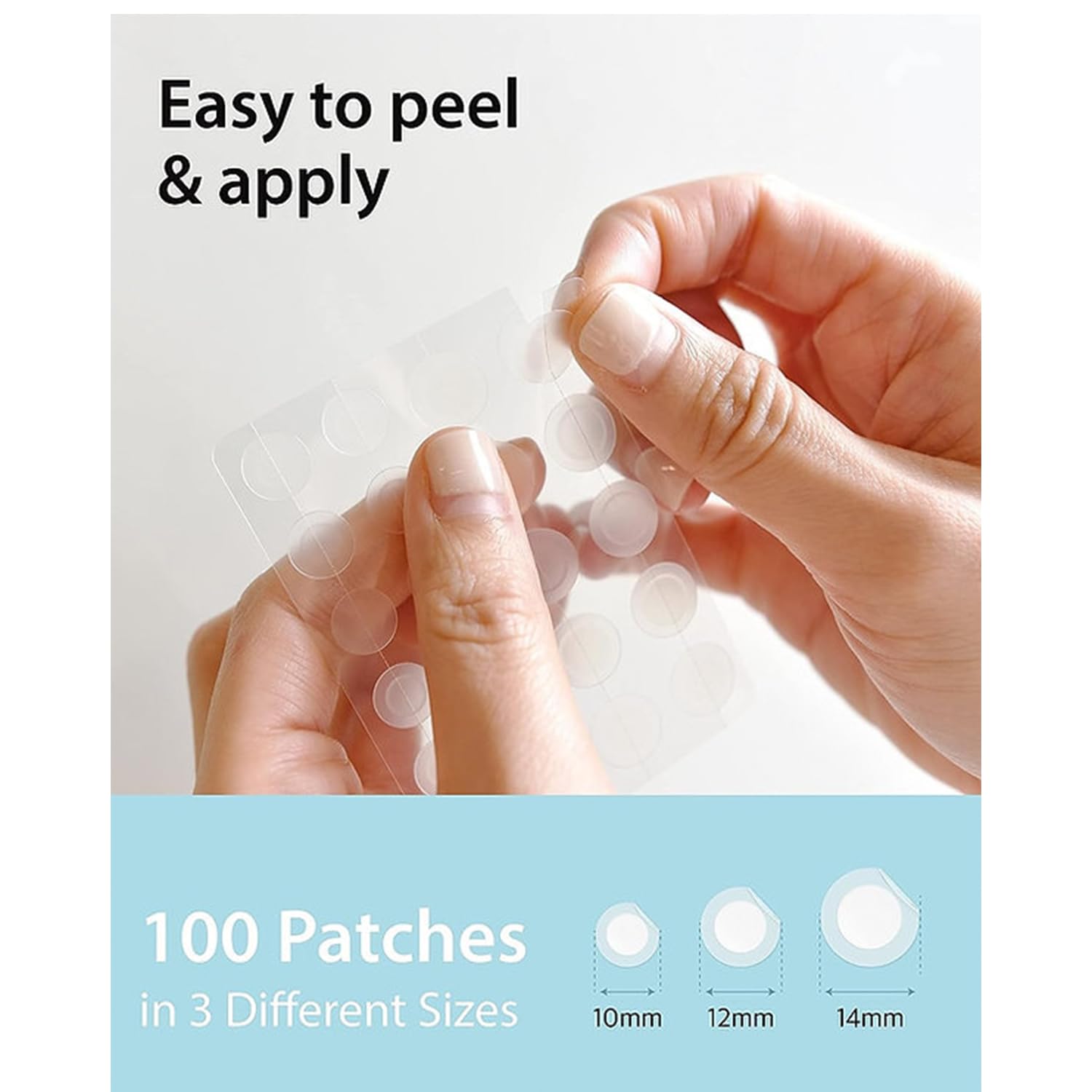 Madeca Derma Ready Cure Patch Original – Hydrocolloid Acne Patches (100 Patches, 10/12/14mm, Large Pack)